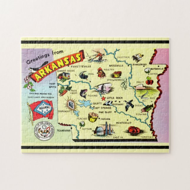 Arkansas 11x14 Karte (Horizontal)
