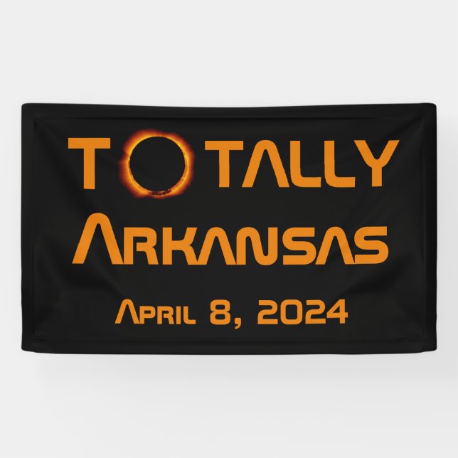Arkansas 2024 Gesamtsolares Eclipse Banner (Horizontal)