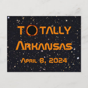 Arkansas 2024 Gesamtsolares Eclipse Postkarte