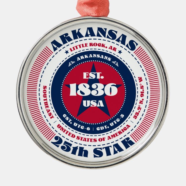 Arkansas 25. Staat Weihnachtsschmuck (Vorne)
