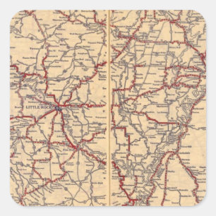 Arkansas 5 quadratischer aufkleber