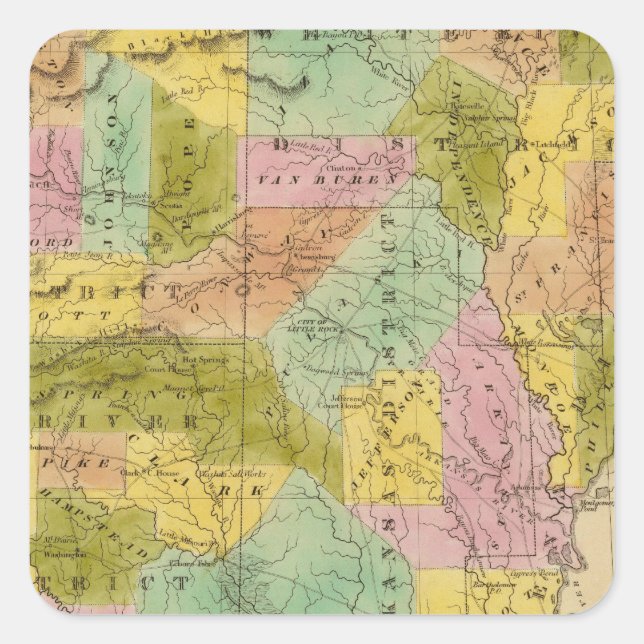 Arkansas 9 quadratischer aufkleber (Vorderseite)