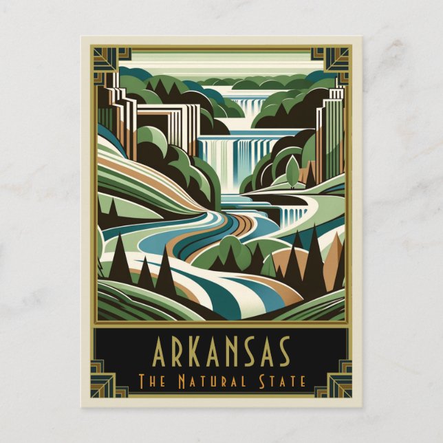 Arkansas | Art Deco Postkarte (Vorderseite)