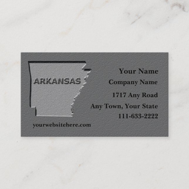 Arkansas Carte de visite d'Etat look pierre sculpt (Devant)
