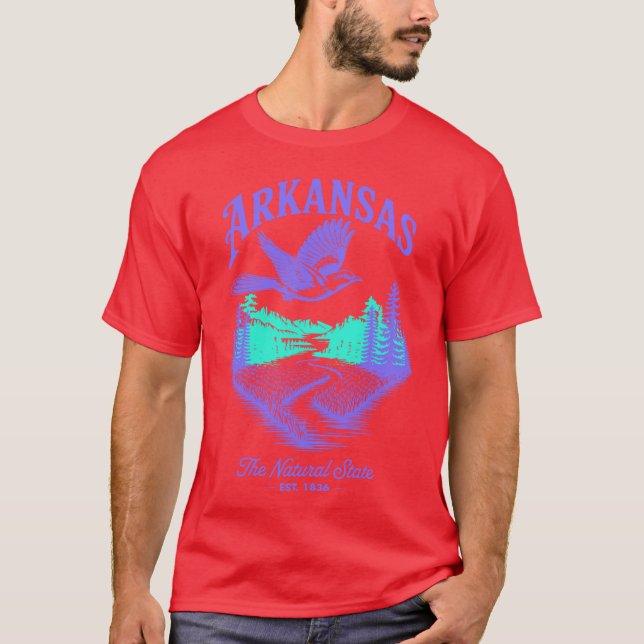 Arkansas Der natürliche Staat Est 1836 T-Shirt (Vorderseite)