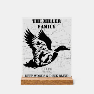 Arkansas Duck Hunting Cabin Decor Personalised Acrylschild