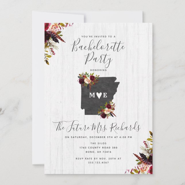 Arkansas Etat Bachelorette Party Invitation (Devant)