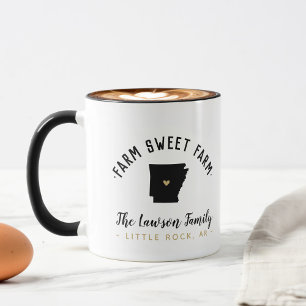 Arkansas Farm Sweet Farm Famille Monogramme Mug