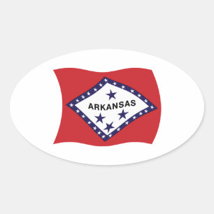 Arkansas-Flaggenaufkleber Ovaler Aufkleber