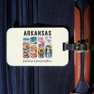 Arkansas - frische Brise und frischer Porzellan Gepäckanhänger