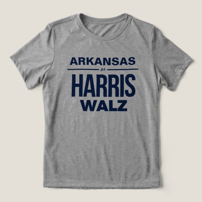 Arkansas für Harris Walz Tri-Blend Shirt (Design Vorderseite)