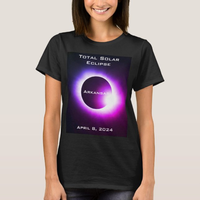 Arkansas Gesamte Sonnenfinsternis 8. April 2024 T-Shirt (Vorderseite)