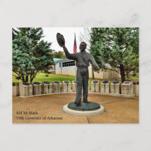 Arkansas Gouverneur Sid McMath Statue Postkarte