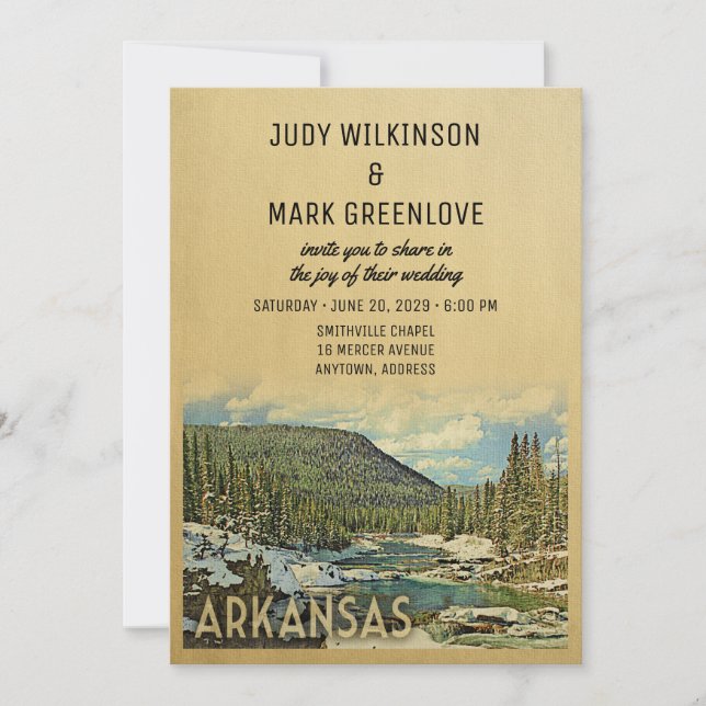Arkansas Hochzeit Natur im Freien Einladung (Vorderseite)