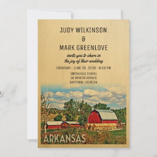 Arkansas Hochzeitsfarm Stall Rustikal Einladung