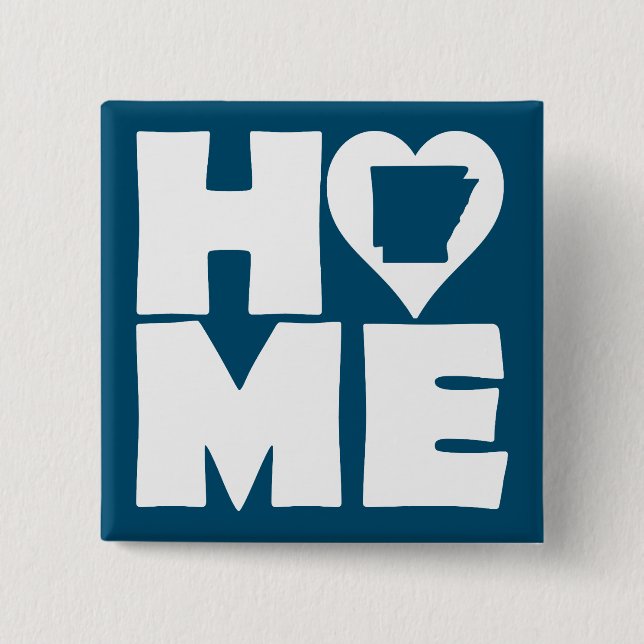 Arkansas Home Heart State Button Badge Pin (Vorderseite)