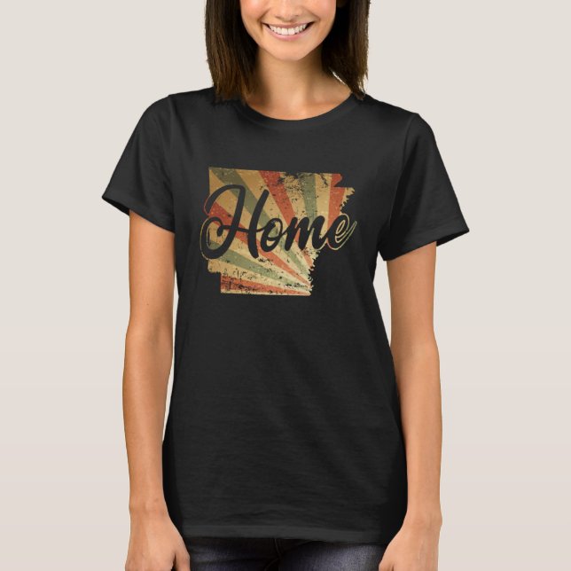 Arkansas Home Map Outline USA America T-Shirt (Vorderseite)