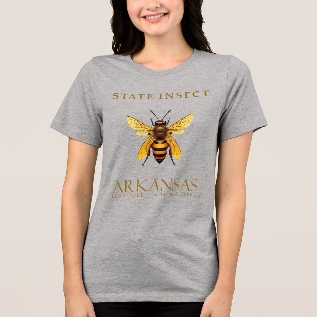 Arkansas Honey Bee Design Tri-Blend Shirt (Vorderseite)