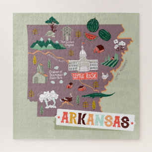 Arkansas Illustriert: USA Travel Map
