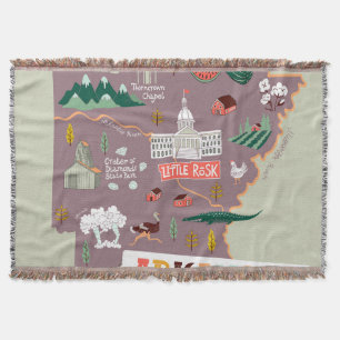 Arkansas Illustriert: USA Travel Map Decke