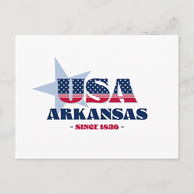 Arkansas in Rot, Weiß und Blau Postkarte (Vorderseite)
