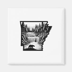 Arkansas-Karte und Landschaft Magnet