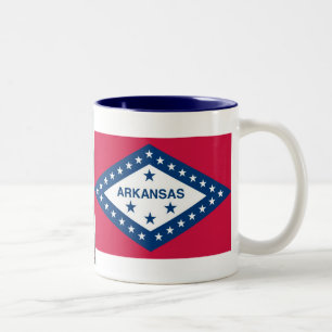 Arkansas-Karte und Staats-Flagge Zweifarbige Tasse
