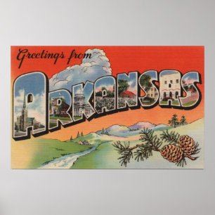 Arkansas (Landschaftsszene) - Großbuchstabe Poster