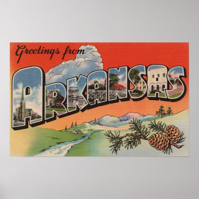Arkansas (Landschaftsszene) - Großbuchstabe Poster (Vorne)