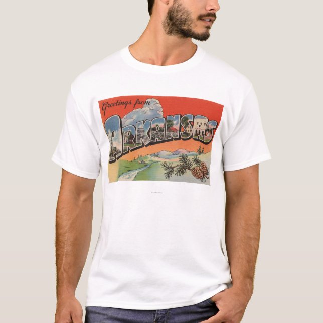 Arkansas (Landschaftsszene) - großer Buchstabe T-Shirt (Vorderseite)