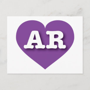 Arkansas Lila Herz - I Liebe AR Postkarte