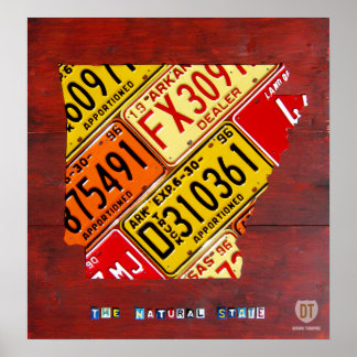 Arkansas Lizenzplakette Karte Drucken Poster