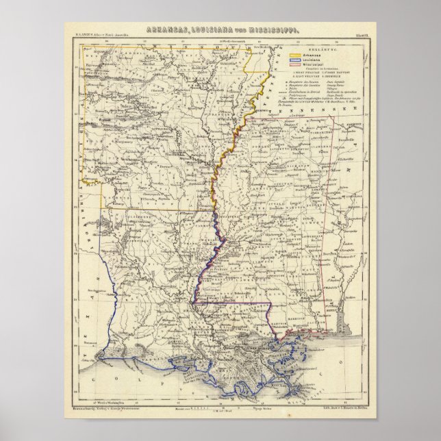 Arkansas, Louisiana und Mississippi Poster (Vorne)