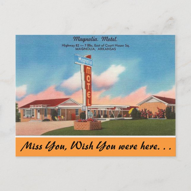 Arkansas, Magnolia Motel Postkarte (Vorderseite)