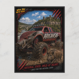 Arkansas Monster Truck Gelände Kunst Postkarte