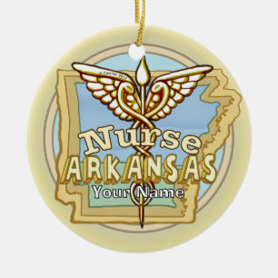 Arkansas Nurse Caduceus Schmuck  Keramik Ornament