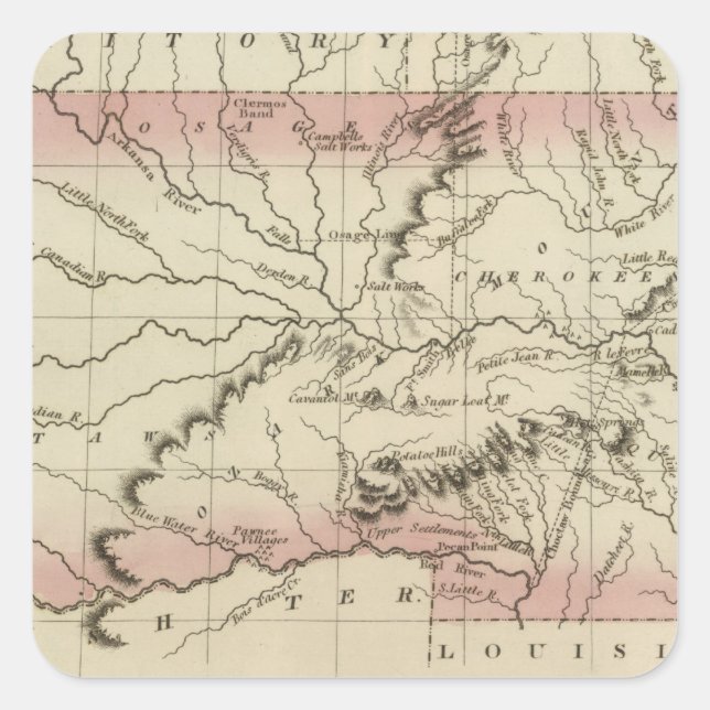 Arkansas, Oklahoma Quadratischer Aufkleber (Vorderseite)