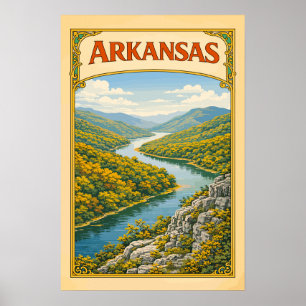 Arkansas Ozark Berge Vintage Poster