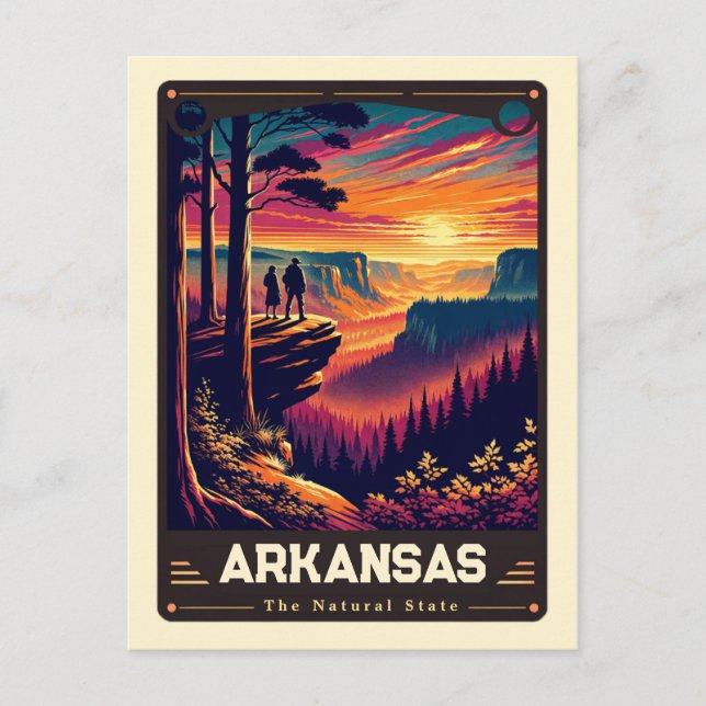 Arkansas | Patriotischer Geist Vintag Postkarte (Vorderseite)