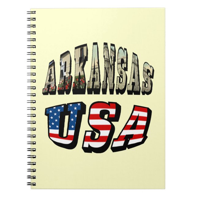 Arkansas Picture und USA Flag Text Notizblock (Vorderseite)