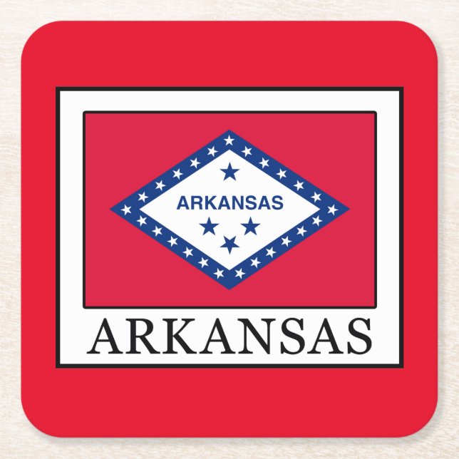Arkansas Rechteckiger Pappuntersetzer (Vorderseite)