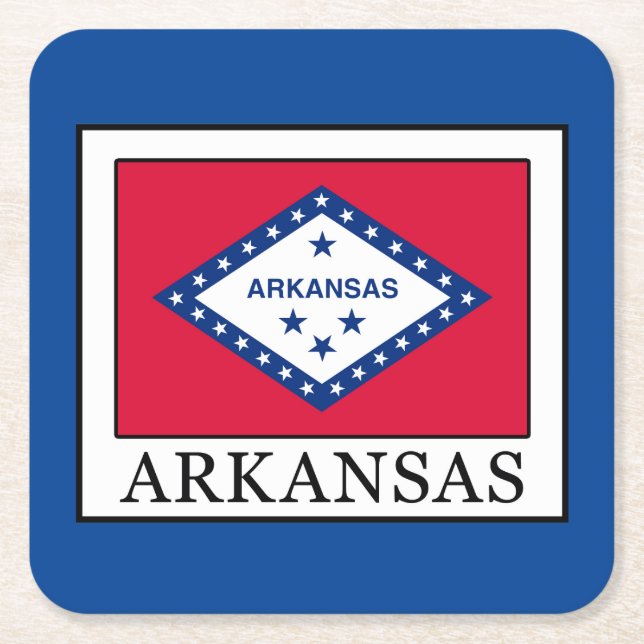 Arkansas Rechteckiger Pappuntersetzer (Vorderseite)