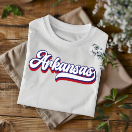 Arkansas Red White and Blue Vintag Script T - Shir T-Shirt