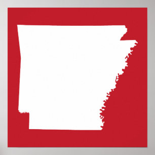 Arkansas Rot und Weiß Poster