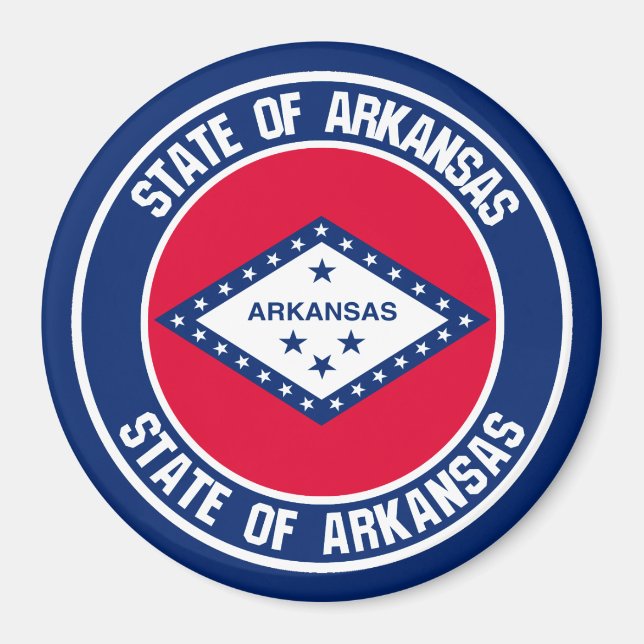 Arkansas RundEmblem Magnet (Vorne)