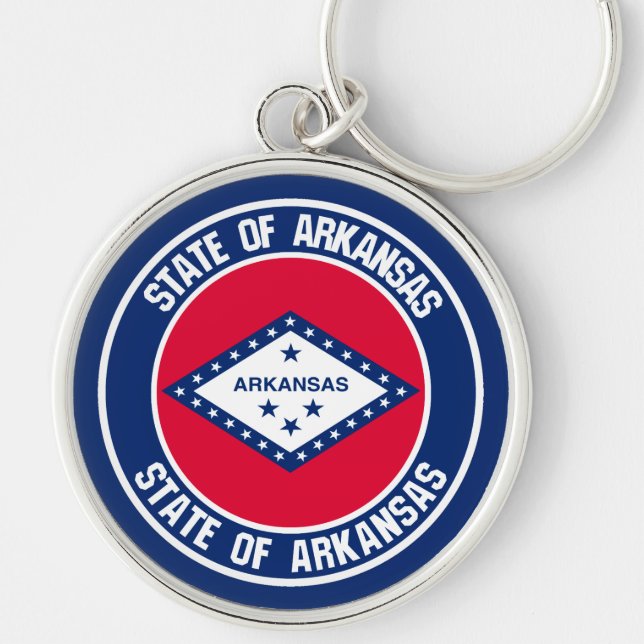 Arkansas RundEmblem Schlüsselanhänger (Vorne)