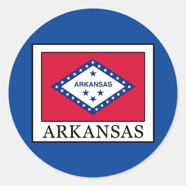 Arkansas Runder Aufkleber (Vorderseite)