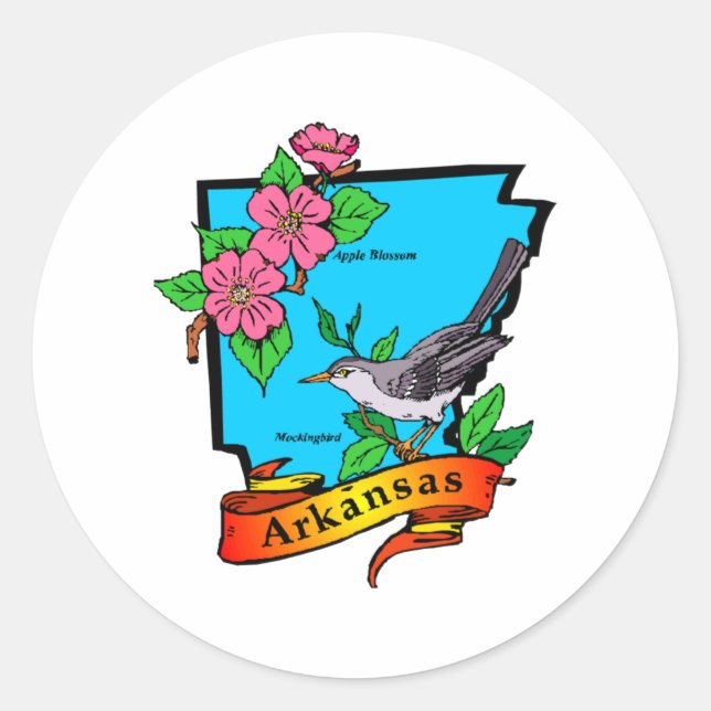 Arkansas Runder Aufkleber (Vorderseite)