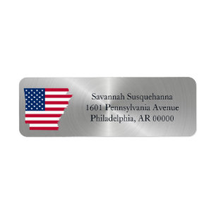 Arkansas Silver American Flag Patriotic