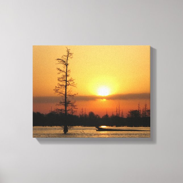 Arkansas Sonnenaufgang auf dem Millwood Lake Leinwanddruck (Vorderseite)